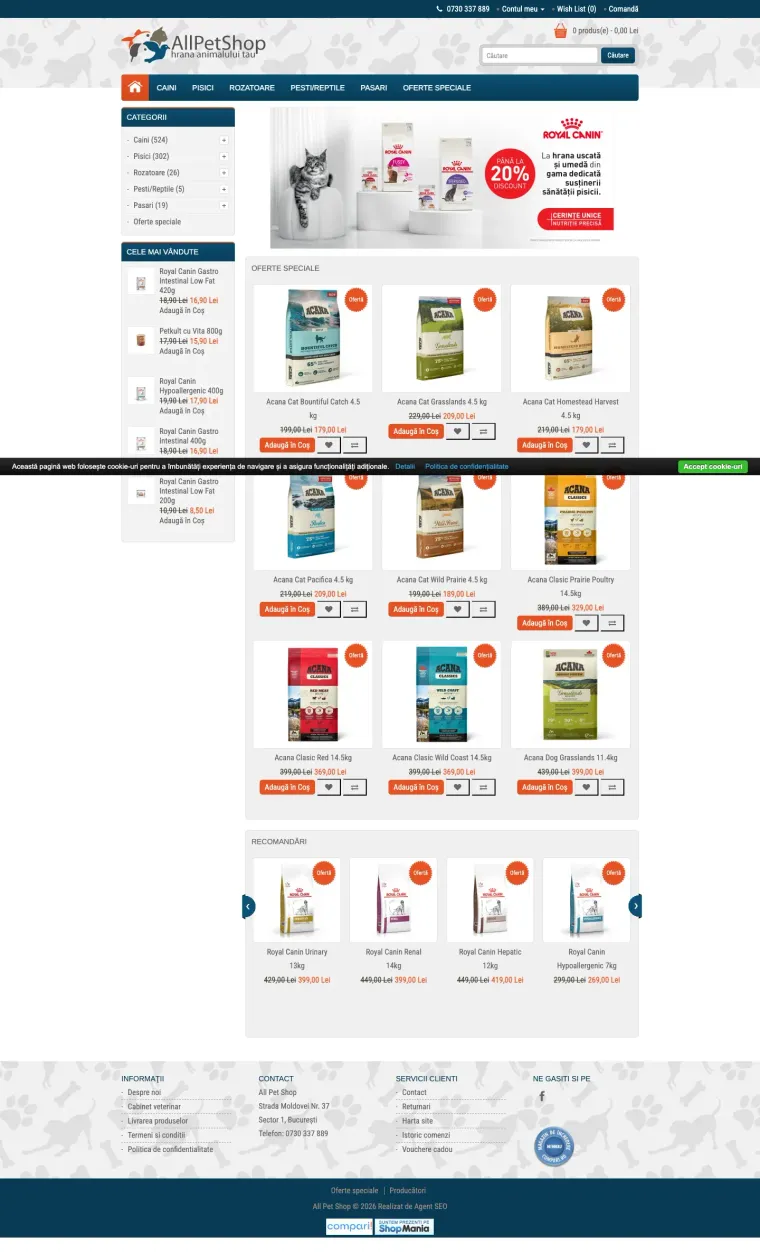 allpetshop.ro: a catalogue of thousands of products, ready for Shopping