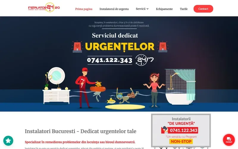 Instalator24 - website screenshot