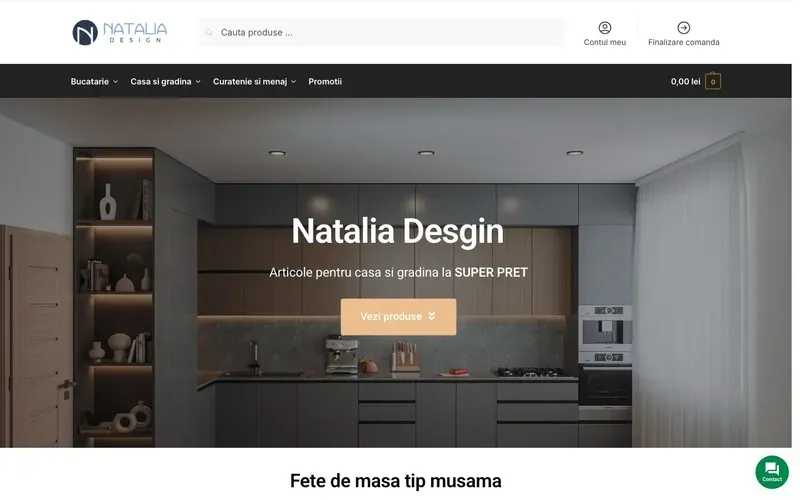 Natalia Design - website screenshot