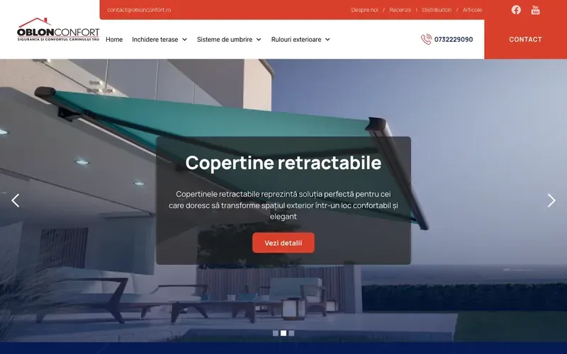 Oblon Confort - website screenshot