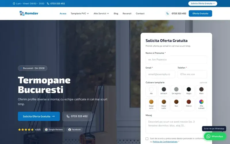 Romdav - website screenshot